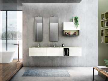 CHANGE CHA08 - Double wall-mounted vanity unit with drawers by Gruppo Geromin - view 2